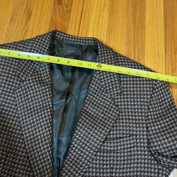 Vintage Gieves & Hawkes Houndstooth Brown Blazer 42R 32 Wool Blend See Note - Picture 6 of 16